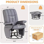 Fauteuil inclinable, pivotant et basculant TYBOATLE avec pouf assorti, fauteuil d'allaitement ergonomique en similicuir pour salon