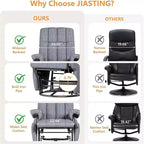 Fauteuil inclinable, pivotant et basculant TYBOATLE avec pouf assorti, fauteuil d'allaitement ergonomique en similicuir pour salon