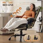 Ergonomic Office Chair,PU Gaming Chair,Adjustable Height 90 to 135 Degree Reclining, Backrest 360 Degree Swivel Wheels,350 Lbs Capacity for Office