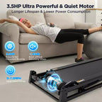 Tapis de course 3CV 136kg avec 64+3+4 programmes, 3 inclinaisons réglables, tapis de course pliable pour la course et le jogging à domicile, vitesse de 16km/h, haut-parleurs Bluetooth HiFi