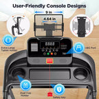 Tapis de course 3CV 136kg avec 64+3+4 programmes, 3 inclinaisons réglables, tapis de course pliable pour la course et le jogging à domicile, vitesse de 16km/h, haut-parleurs Bluetooth HiFi
