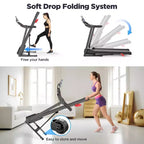 Treadmill on Sale,Treadmills Clearance,Portable Treadmill for Home Use, 71Programs, Music Speakers,Running Walking Jogging,Knee Strap Gift