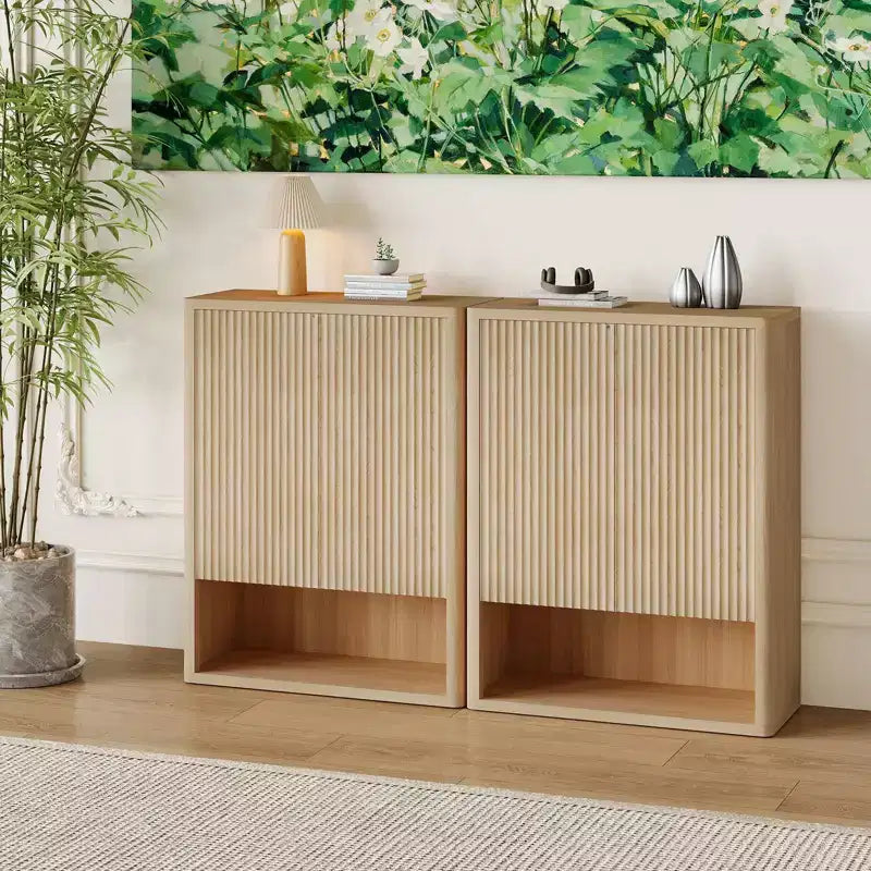 COZONY Multi-Tier Shoe Cabinet w/ Adjustable Shelves & Fluted Doors for Entryway and Hallway