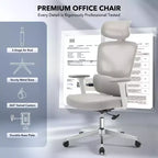 High-Back Ergonomic Office Chair  Breathable Mesh Gaming Chair with Adjustable Lumbar & 3D Armrests