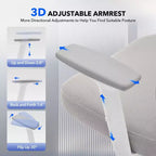 High-Back Ergonomic Office Chair  Breathable Mesh Gaming Chair with Adjustable Lumbar & 3D Armrests