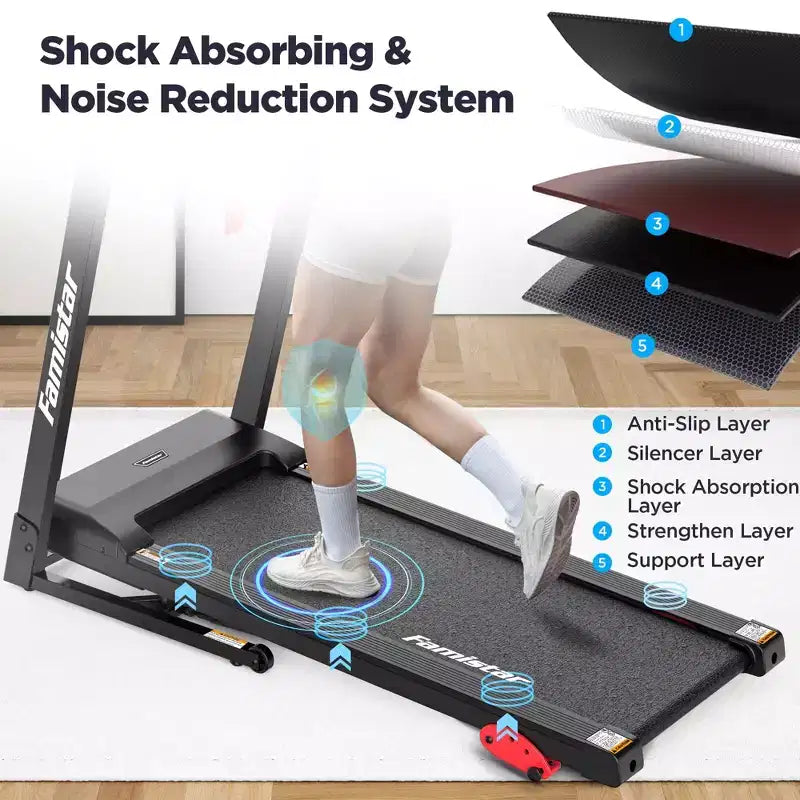 Treadmill for Home,Portable Folding Exercise Treadmill w/ Adjustable Incline,APP Control,64 Programs, 300 lb Capacity, 7.5MPH,Running Walking Jogging