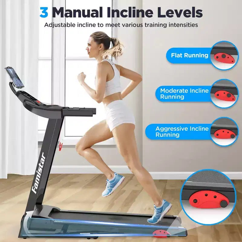 Treadmill for Home,Portable Folding Exercise Treadmill w/ Adjustable Incline,APP Control,64 Programs, 300 lb Capacity, 7.5MPH,Running Walking Jogging