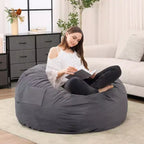Okak Bean Bag Chair with Removable Washable Cover,Side Pocket & Carry Handle,Oversized Lounger Beanbag Chair,Easy Clean Design
