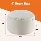 Okak Bean Bag Chair with Removable Washable Cover,Side Pocket & Carry Handle,Oversized Lounger Beanbag Chair,Easy Clean Design