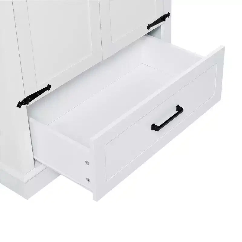 GDFStudio Chloe Modern Wood Freestanding Tall Bathroom Storage Cabinet with Double Doors and Drawer