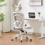 Ergonomic Office Chair, Computer Desk Chair Comfy with Flip-Up Armrests,Comfortable Lumbar Support Gaming Chairs for Bedroom,Study,Student,Wide Seat