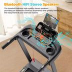 Electric Folding 3.75HP Treadmill for Home w/ Incline&APP,7.5MPH Speed,301lbs,HiFi Bluetooth Speakers,Foldable Treadmill Walking Running Machine