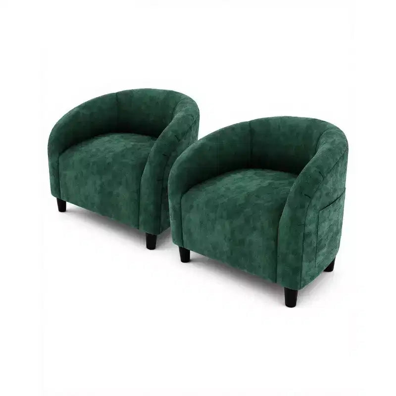 Garvee Accent Chair Set of 2, Barrel Chair, Modern Club Chair with Padded Seat and Sturdy Legs