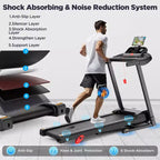 Tapis de course en solde - Capacité de 150 kg, Tapis de course électrique pliable de 3,5 CV, Vitesse jusqu'à 12 km/h, Machine de course avec haut-parleur Bluetooth pour la maison/le bureau