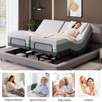Dyonery Adjustable Bed Frame with Wireless Remote, Separate Head/Foot Lift, Zero-Gravity, Anti-Snore, Electric Bed Bases with 3 Height Options