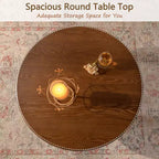 Table basse ronde en bois Maxax 31,4 po, table basse à 3 pieds coniques de style Mid-Century pour espaces bohèmes/fermette/modernes