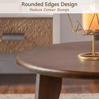 Table basse ronde en bois Maxax 31,4 po, table basse à 3 pieds coniques de style Mid-Century pour espaces bohèmes/fermette/modernes