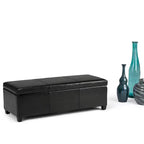 Okak 48IN Wide Storage Ottoman with Padding Seat, End Of Bed Storage Bench with Ample Storage, Ottoman Foot Rest for Living Room