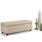 Okak 48IN Wide Storage Ottoman with Padding Seat, End Of Bed Storage Bench with Ample Storage, Ottoman Foot Rest for Living Room