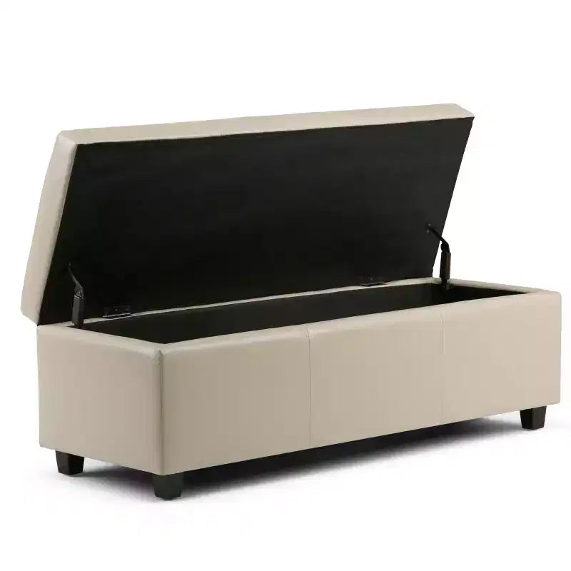 Okak 48IN Wide Storage Ottoman with Padding Seat, End Of Bed Storage Bench with Ample Storage, Ottoman Foot Rest for Living Room