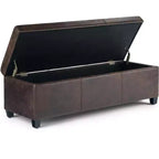 Okak 48IN Wide Storage Ottoman with Padding Seat, End Of Bed Storage Bench with Ample Storage, Ottoman Foot Rest for Living Room