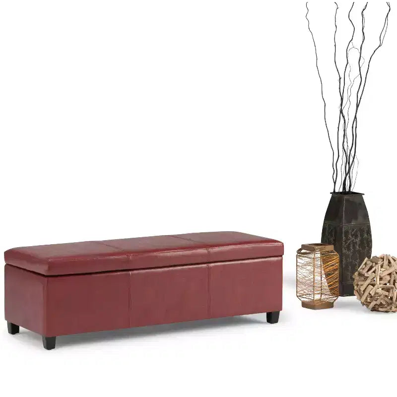 Okak 48IN Wide Storage Ottoman with Padding Seat, End Of Bed Storage Bench with Ample Storage, Ottoman Foot Rest for Living Room