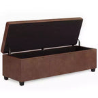 Okak 48IN Wide Storage Ottoman with Padding Seat, End Of Bed Storage Bench with Ample Storage, Ottoman Foot Rest for Living Room
