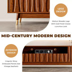 Meuble TV et Table Basse en Bois ATJafurn, Ensemble Meuble TV Moderne du Milieu du Siècle avec Rangement et Tiroir pour Salon, Console Multimédia jusqu'à 75 Pouces