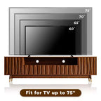 Meuble TV et Table Basse en Bois ATJafurn, Ensemble Meuble TV Moderne du Milieu du Siècle avec Rangement et Tiroir pour Salon, Console Multimédia jusqu'à 75 Pouces