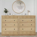 3 Drawer Dresser for Bedroom, 31.5 Wide Fluted Chest of Drawers, Modern Wooden Nightstand Storage Cabinet for Kids Room, Hallway, Living Room