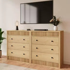 3 Drawer Dresser for Bedroom, 31.5 Wide Fluted Chest of Drawers, Modern Wooden Nightstand Storage Cabinet for Kids Room, Hallway, Living Room