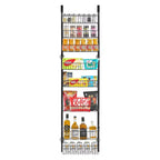 8-Tier Over the Door Pantry Organizer, Adjustable Heavy-Duty Steel Hanging Spice Rack for Kitchen, Bathroom and Laundry Storage, Black