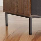 Étagère à disques réglable en hauteur JVNOXK de 70 cm, pouvant contenir plus de 350 vinyles, avec supports d'enceintes et 2 tiroirs, adaptée aux salons