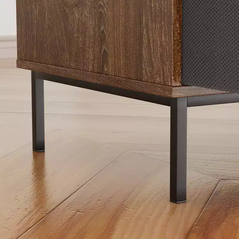 Étagère à disques réglable en hauteur JVNOXK de 70 cm, pouvant contenir plus de 350 vinyles, avec supports d'enceintes et 2 tiroirs, adaptée aux salons