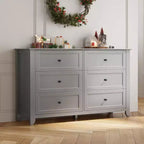 Commode à 6 tiroirs GustoWave, 137 cm de large, commode de rangement moderne pour chambre à coucher, organisateur à tiroirs profonds pour vêtements, salon, couloir
