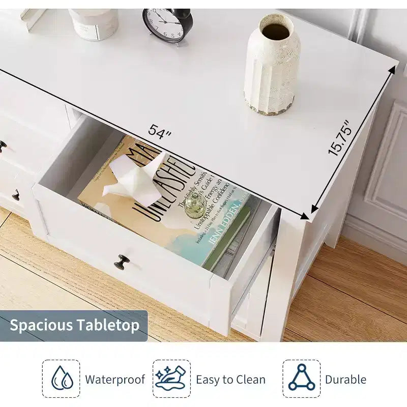 Commode à 6 tiroirs GustoWave, 137 cm de large, commode de rangement moderne pour chambre à coucher, organisateur à tiroirs profonds pour vêtements, salon, couloir