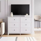 Commode à 6 tiroirs GustoWave, 137 cm de large, commode de rangement moderne pour chambre à coucher, organisateur à tiroirs profonds pour vêtements, salon, couloir