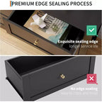 Commode à 6 tiroirs GustoWave, 137 cm de large, commode de rangement moderne pour chambre à coucher, organisateur à tiroirs profonds pour vêtements, salon, couloir