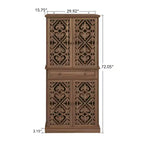 GDFStudio Hannah Rustic 72.05'' Tall Carved Cabinet with 1 Drawer, 4 Doors and 4 Adjustable Shelves
