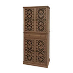 GDFStudio Hannah Rustic 72.05'' Tall Carved Cabinet with 1 Drawer, 4 Doors and 4 Adjustable Shelves
