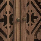 GDFStudio Hannah Rustic 72.05'' Tall Carved Cabinet with 1 Drawer, 4 Doors and 4 Adjustable Shelves