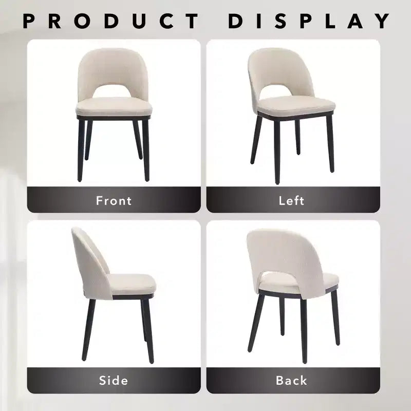 Lot de 2 Chaises de Salle à Manger Rembourrées, Chaises de Cuisine Modernes en Bois avec Dossier et Coussin Rembourré, Chaises d'Appoint pour Salle à Manger, Salon