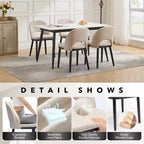 Lot de 2 Chaises de Salle à Manger Rembourrées, Chaises de Cuisine Modernes en Bois avec Dossier et Coussin Rembourré, Chaises d'Appoint pour Salle à Manger, Salon