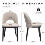 Lot de 2 Chaises de Salle à Manger Rembourrées, Chaises de Cuisine Modernes en Bois avec Dossier et Coussin Rembourré, Chaises d'Appoint pour Salle à Manger, Salon