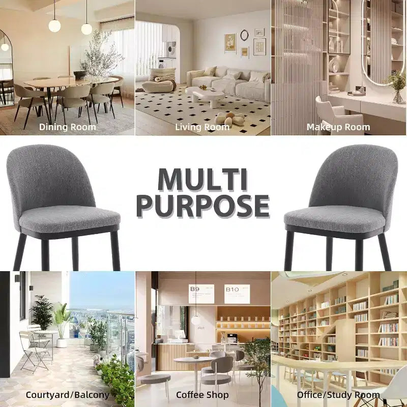Lot de 2 Chaises de Salle à Manger Rembourrées, Chaises de Cuisine Modernes en Bois avec Dossier et Coussin Rembourré, Chaises d'Appoint pour Salle à Manger, Salon