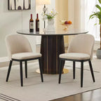 Set of 2 Upholstered Dining Chair, Modern Wood Kitchen Chairs with Back and Padded Cushion, Accent Side Chairs for Dining Room, Living Room