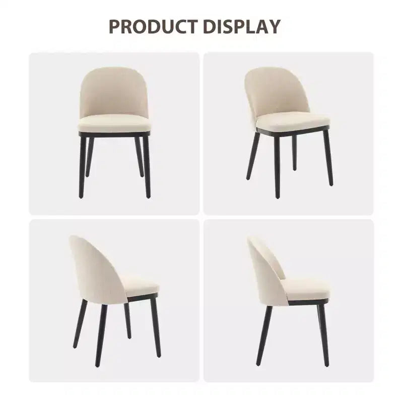 Lot de 2 Chaises de Salle à Manger Rembourrées, Chaises de Cuisine Modernes en Bois avec Dossier et Coussin Rembourré, Chaises d'Appoint pour Salle à Manger, Salon