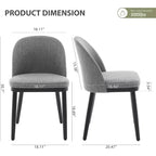 Lot de 2 Chaises de Salle à Manger Rembourrées, Chaises de Cuisine Modernes en Bois avec Dossier et Coussin Rembourré, Chaises d'Appoint pour Salle à Manger, Salon