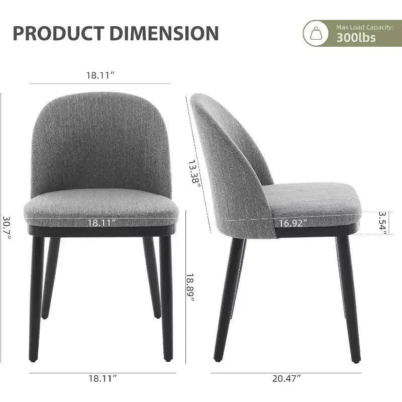 Lot de 2 Chaises de Salle à Manger Rembourrées, Chaises de Cuisine Modernes en Bois avec Dossier et Coussin Rembourré, Chaises d'Appoint pour Salle à Manger, Salon