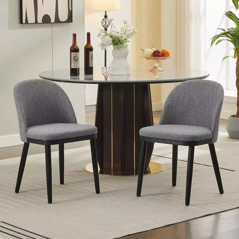 Lot de 2 Chaises de Salle à Manger Rembourrées, Chaises de Cuisine Modernes en Bois avec Dossier et Coussin Rembourré, Chaises d'Appoint pour Salle à Manger, Salon